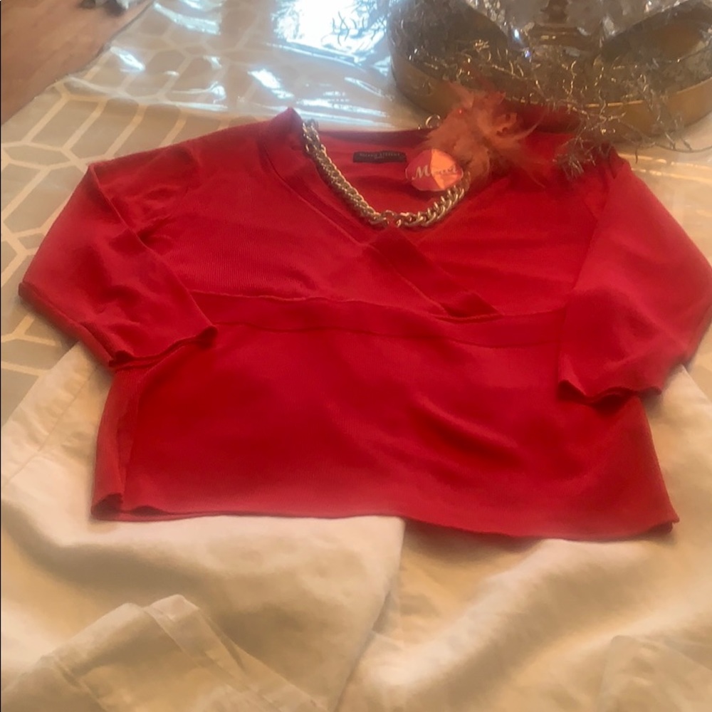 🌸Valerie Stevens hot pink knit top PM🌸